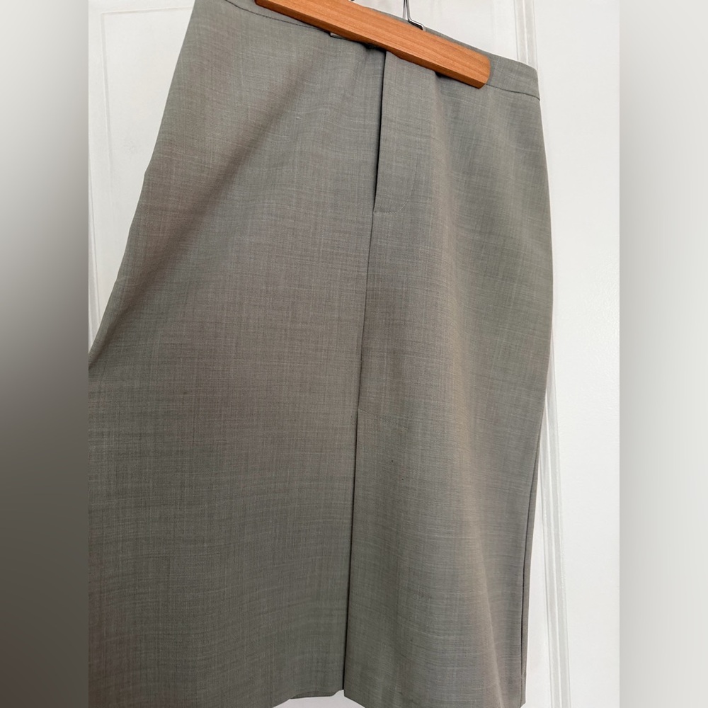 Intermix A Line Pencil Classic Gray Women's Skirt Front Slit - Picture 1 of 3